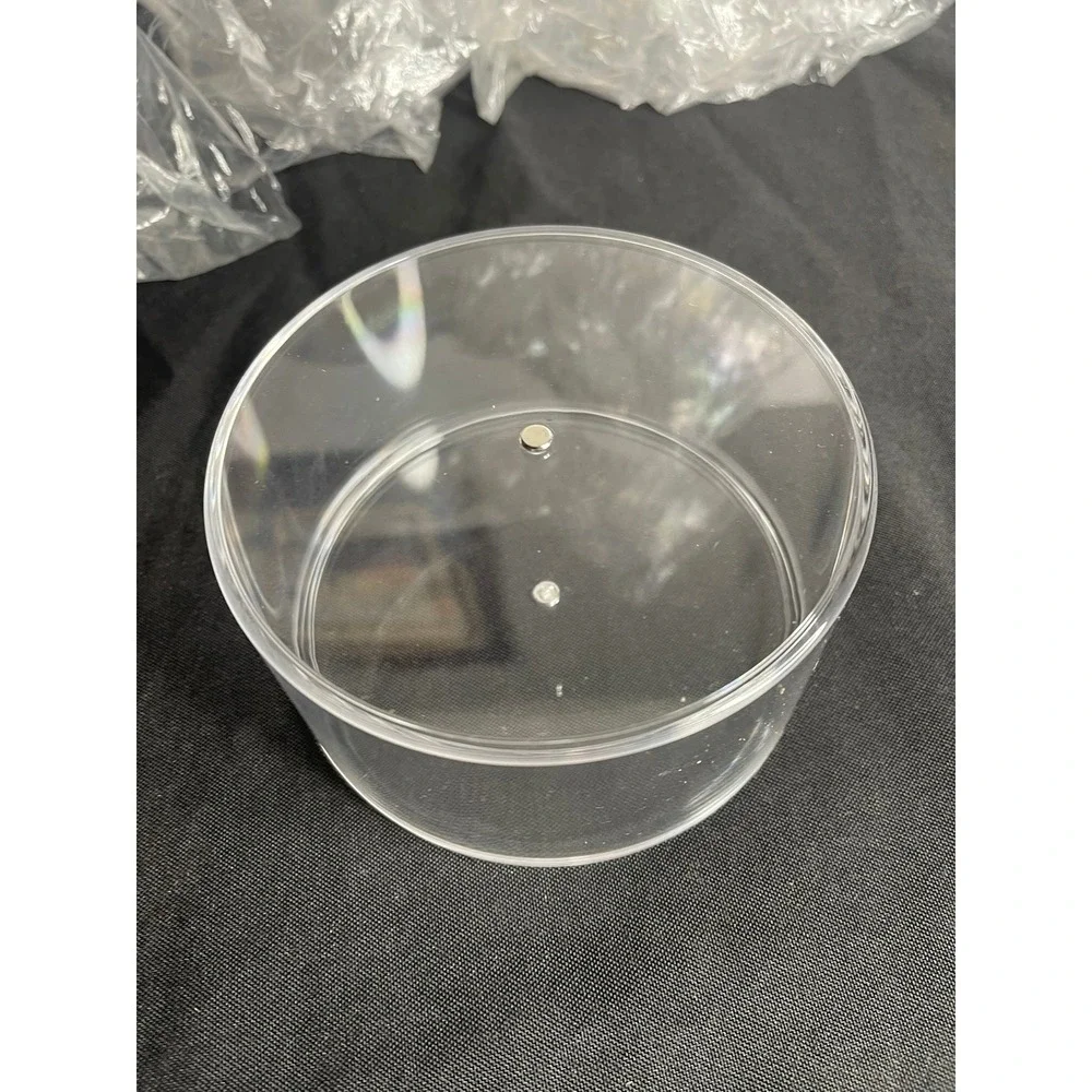 8 Pack Clear Acrylic Round Storage Containers with Lids 5 Inch Small Organizers